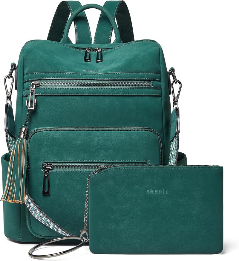 Shrrie Backpack Purse for Women Leather Fashion Designer Travel Backpack Convertible Shoulder Satchel Bag for College Work - Image 1